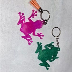 Frog keychains ! Names can be added just ask !